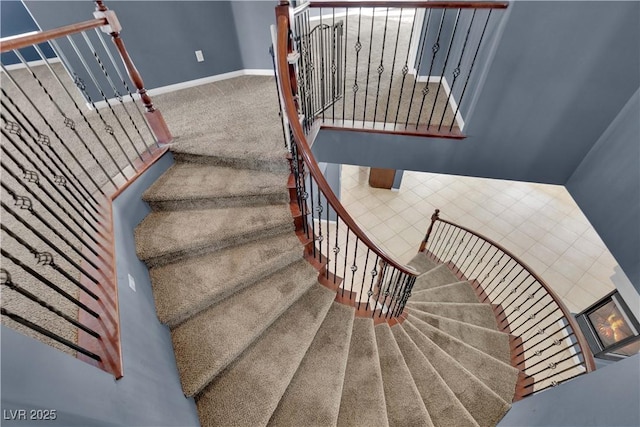 4063 Lower Saxon Ave, North Las Vegas, NV 89085 - staircase featuring carpet floors