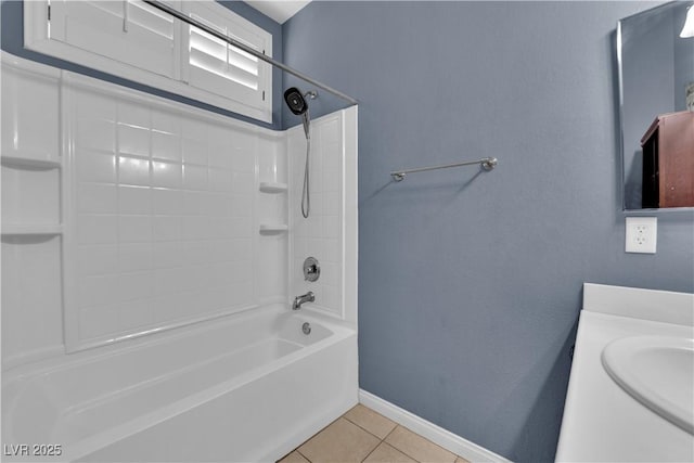 4063 Lower Saxon Ave, North Las Vegas, NV 89085 - bathroom featuring tile patterned flooring, tub / shower combination, and vanity