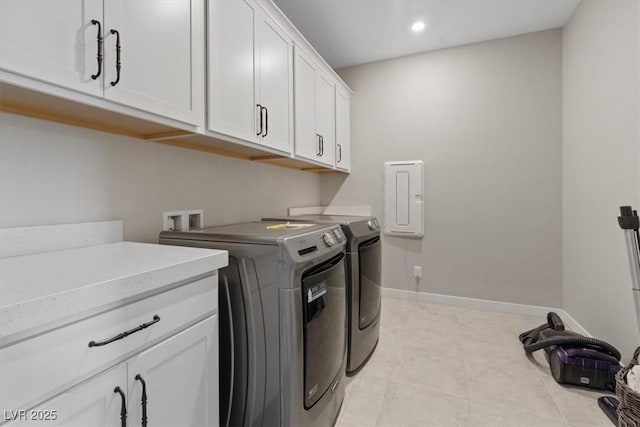 10324 Stroma Ave, Las Vegas, NV 89166 - washroom featuring washing machine and clothes dryer, cabinet space, recessed lighting, and baseboards