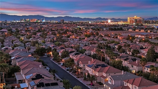 10902 Fintry Hills St, Las Vegas, NV 89141 - aerial view at dusk of a mountain view