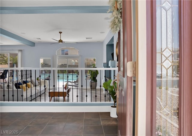 10902 Fintry Hills St, Las Vegas, NV 89141 - interior space featuring ceiling fan and a balcony