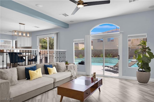 10902 Fintry Hills St, Las Vegas, NV 89141 - living area with ceiling fan and baseboards