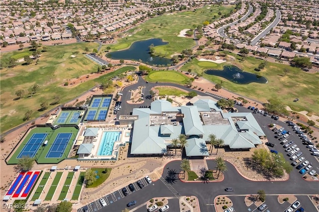 2185 High Mesa Dr, Henderson, NV 89012 - aerial perspective of suburban area featuring a nearby body of water and a golf club