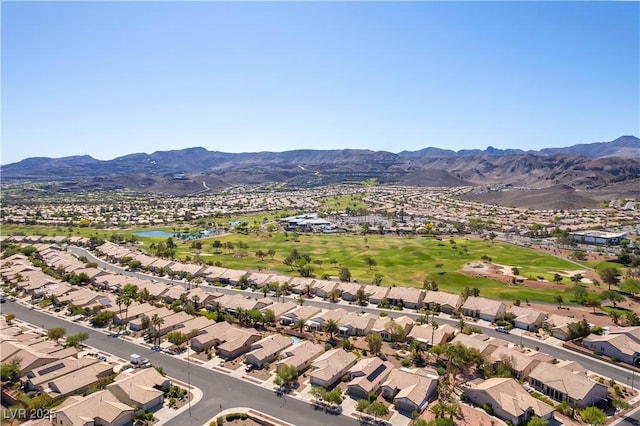 2185 High Mesa Dr, Henderson, NV 89012 - aerial view of residential area with a golf club and a water and mountain view