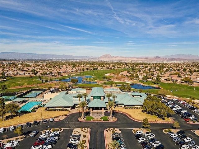 2185 High Mesa Dr, Henderson, NV 89012 - aerial view of residential area with a water and mountain view and a golf course