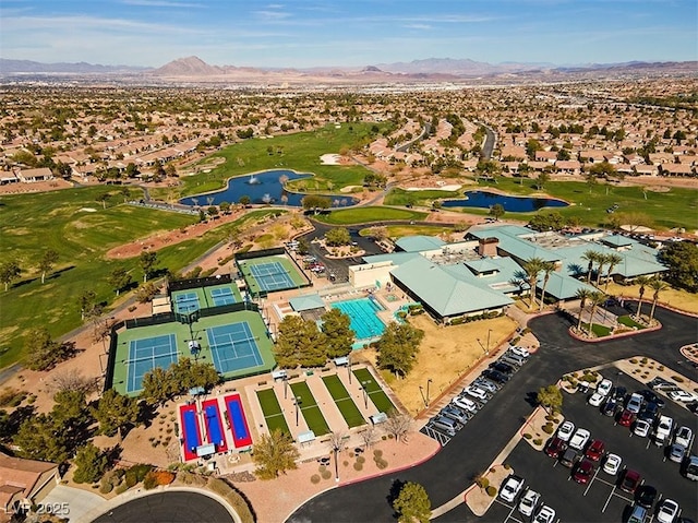 2185 High Mesa Dr, Henderson, NV 89012 - aerial view of residential area featuring a water and mountain view and a local golf course