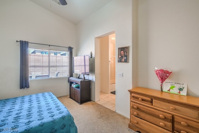2920 Riarosa Ct, North Las Vegas, NV 89086 - bedroom featuring carpet flooring and lofted ceiling