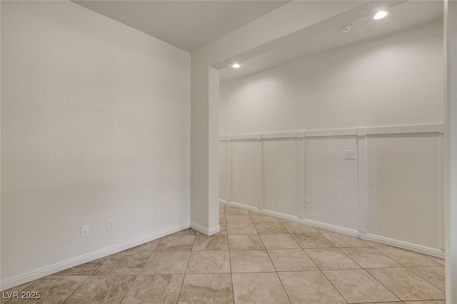 1055 Fish Pond Ave, Henderson, NV 89014 - unfurnished room with recessed lighting, baseboards, light tile patterned flooring, and a smoke detector