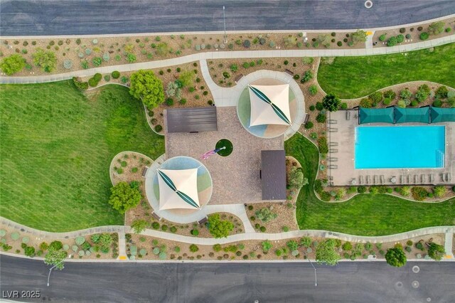 1055 Fish Pond Ave, Henderson, NV 89014 - drone / aerial view of a pool