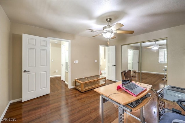 1557 Lake Placid Ter Unit 1557, Henderson, NV 89014 - office space with ceiling fan, wood finished floors, and baseboards