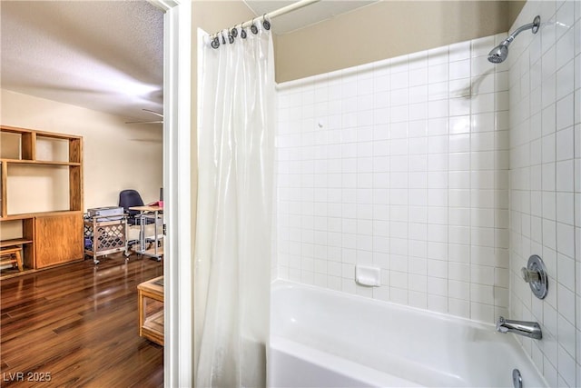1557 Lake Placid Ter Unit 1557, Henderson, NV 89014 - full bath featuring shower / bath combination with curtain and wood finished floors