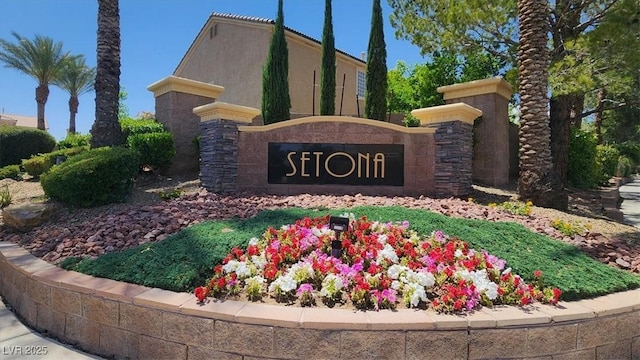 view of community sign