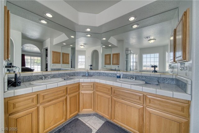 3581 Margarita Ave, Pahrump, NV 89048 - bathroom featuring recessed lighting and double vanity