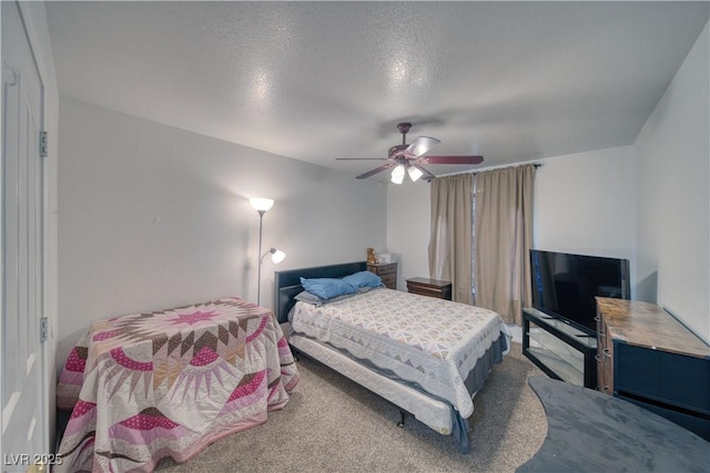 3581 Margarita Ave, Pahrump, NV 89048 - carpeted bedroom featuring a textured ceiling and ceiling fan