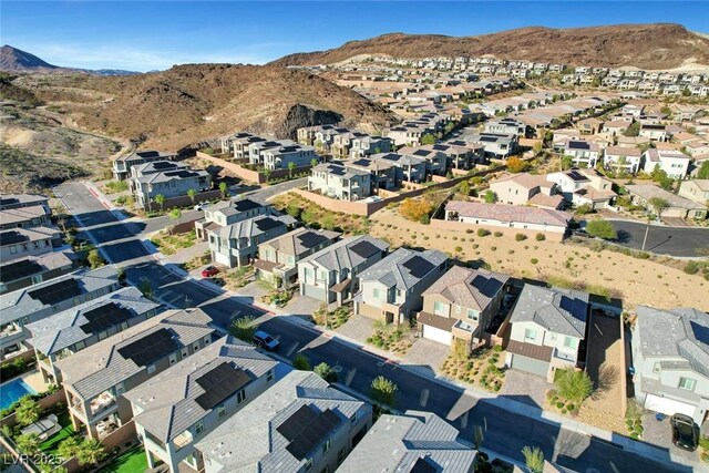 40 Strada Moscato, Henderson, NV 89011 - aerial view of property and surrounding area with nearby suburban area and a mountain backdrop