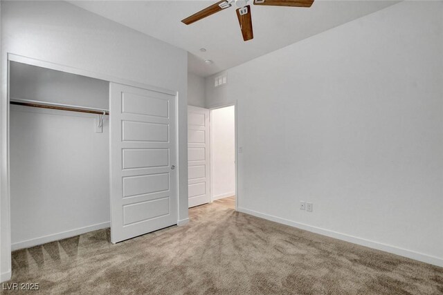 40 Strada Moscato, Henderson, NV 89011 - unfurnished bedroom featuring carpet, baseboards, a closet, and a ceiling fan