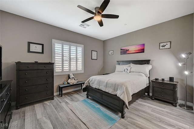 468 Harvest Rain, Las Vegas, NV 89011 - bedroom featuring light wood finished floors, baseboards, and a ceiling fan