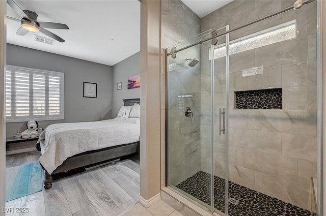 468 Harvest Rain, Las Vegas, NV 89011 - full bathroom with ensuite bathroom, a shower stall, and ceiling fan