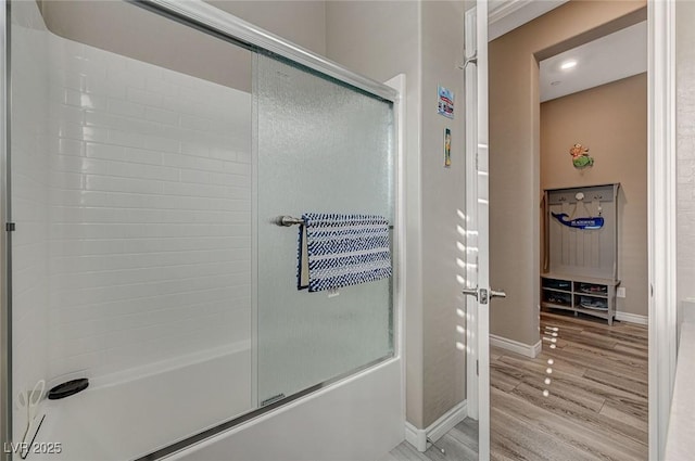 468 Harvest Rain, Las Vegas, NV 89011 - full bath with shower / bath combination with glass door and baseboards