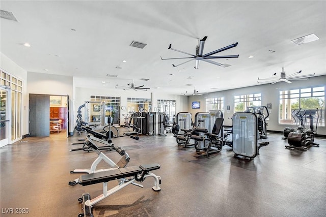 468 Harvest Rain, Las Vegas, NV 89011 - gym featuring recessed lighting and a ceiling fan