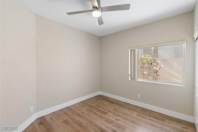 8847 W Katie Ave, Las Vegas, NV 89147 - empty room featuring light wood-type flooring, baseboards, and a ceiling fan