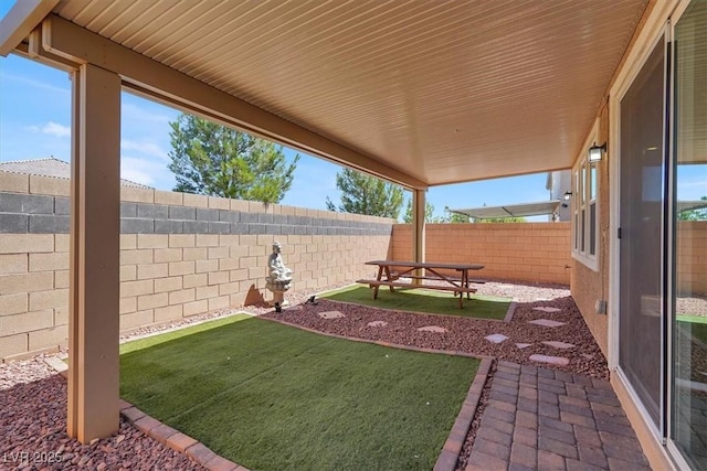 9198 Harbin Ave, Las Vegas, NV 89148 - view of yard featuring a patio
