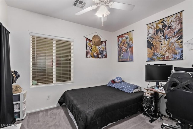 3005 Dotted Wren Ave, North Las Vegas, NV 89084 - bedroom featuring carpet, a ceiling fan, baseboards, and a desk