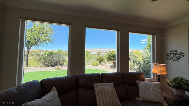 4299 Fiore Bella Blvd, Las Vegas, NV 89135 - living area with crown molding