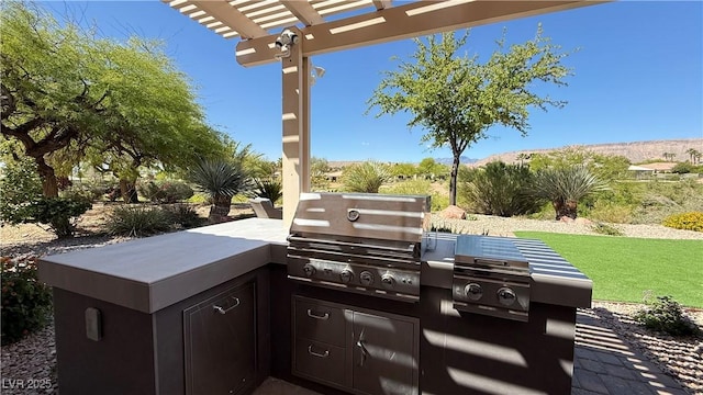 4299 Fiore Bella Blvd, Las Vegas, NV 89135 - view of patio / terrace with grilling area, area for grilling, and a pergola