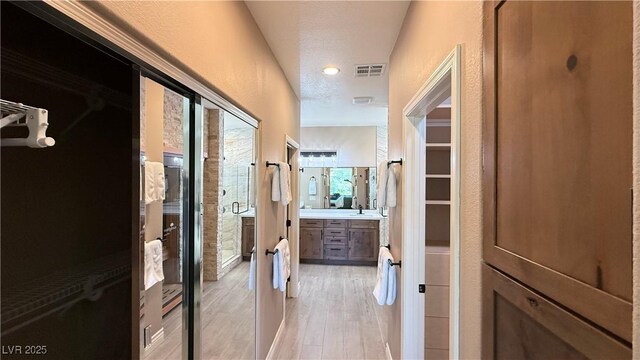 4299 Fiore Bella Blvd, Las Vegas, NV 89135 - corridor with light wood-type flooring and a sink