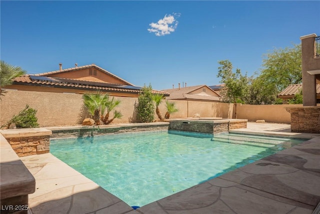 8244 Cupertino Heights Way, Las Vegas, NV 89178 - view of pool with an in-ground hot tub, a fenced backyard, and a patio