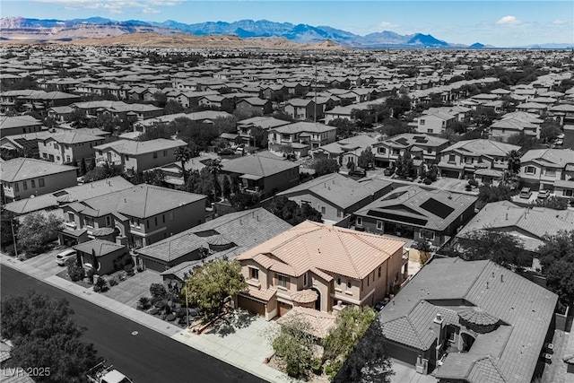 8244 Cupertino Heights Way, Las Vegas, NV 89178 - aerial view of residential area featuring a mountainous background