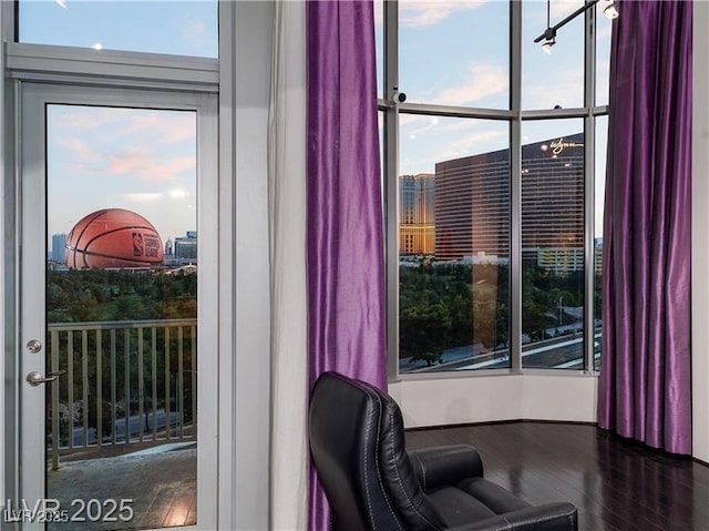 360 E Desert Inn Rd Unit 807, Las Vegas, NV 89109 - living area featuring wood finished floors and a city view