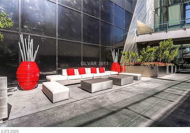 view of patio with an outdoor living space