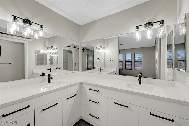 bathroom featuring double vanity