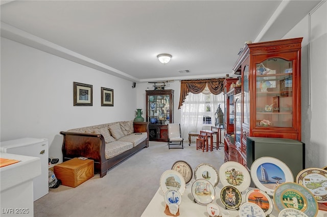 view of carpeted living area