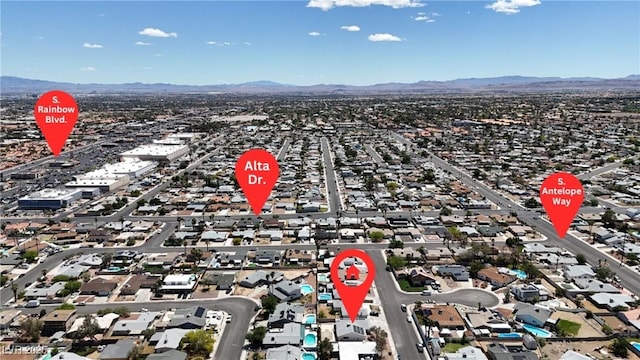 405 Oil Lantern Ln, Las Vegas, NV 89145 - aerial view of residential area with mountains