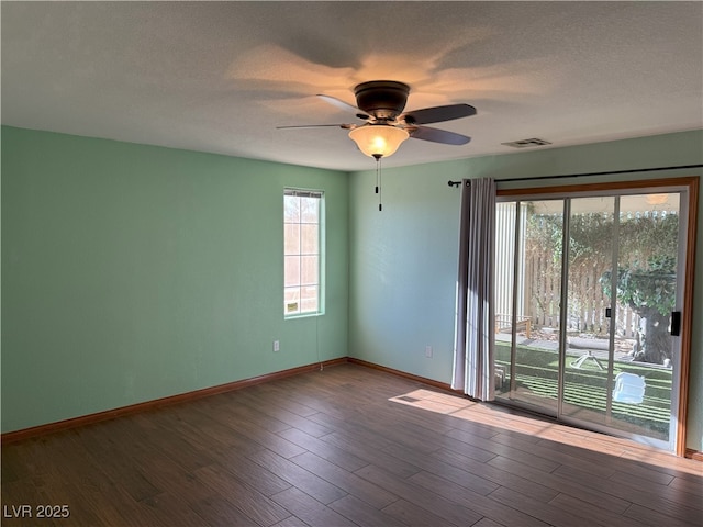 4455 W Ford Ave, Las Vegas, NV 89139 - empty room with a ceiling fan, wood finished floors, and a textured ceiling