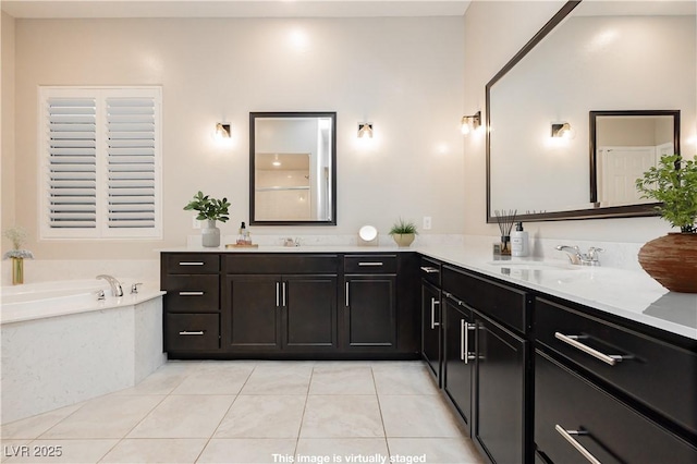 2450 Amatrice St, Henderson, NV 89044 - full bathroom featuring tile patterned flooring, a bath, and vanity