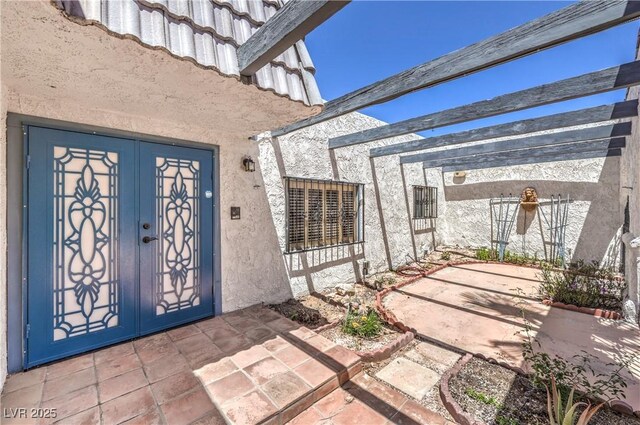 1157 Morning Sun Way, Las Vegas, NV 89110 - doorway to property featuring stucco siding and fence