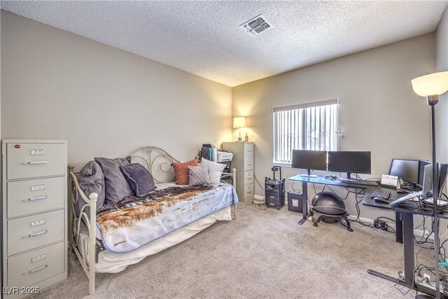 1157 Morning Sun Way, Las Vegas, NV 89110 - bedroom with carpet flooring, an office area, a textured ceiling, and baseboards