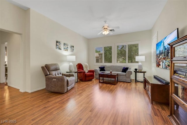 10532 Sea Palms Ave, Las Vegas, NV 89134 - living area featuring ceiling fan and wood finished floors