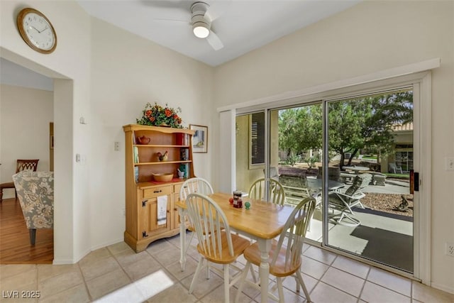 10532 Sea Palms Ave, Las Vegas, NV 89134 - dining area featuring ceiling fan and light tile patterned floors