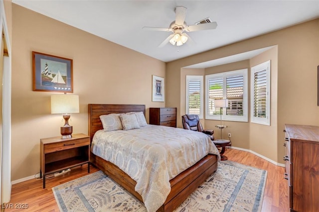 10532 Sea Palms Ave, Las Vegas, NV 89134 - bedroom with light wood finished floors and ceiling fan