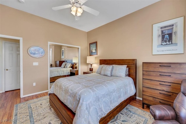 10532 Sea Palms Ave, Las Vegas, NV 89134 - bedroom featuring wood finished floors, a ceiling fan, and a closet