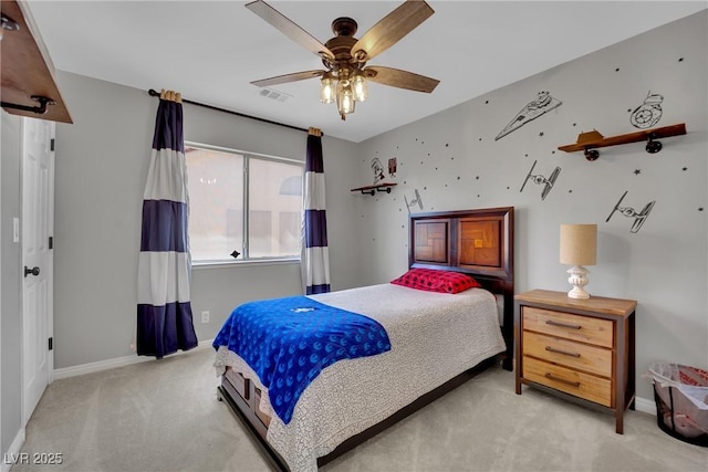 4617 Mancilla St, Las Vegas, NV 89130 - bedroom with light colored carpet, baseboards, and a ceiling fan