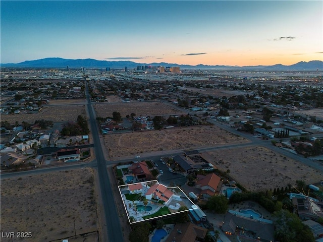 4061 W Eldorado Ln, Las Vegas, NV 89139 - aerial view at dusk of a mountain view