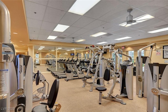 729 Sir James Bridge Way, Las Vegas, NV 89145 - gym featuring a drop ceiling