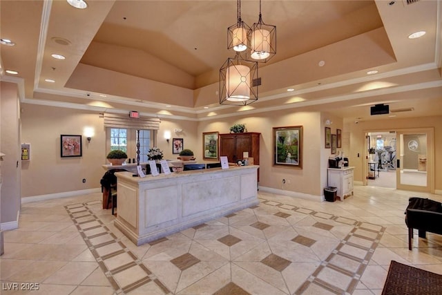 729 Sir James Bridge Way, Las Vegas, NV 89145 - reception area with recessed lighting and crown molding