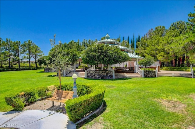 729 Sir James Bridge Way, Las Vegas, NV 89145 - view of grassy yard with a gazebo